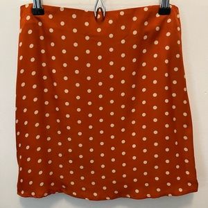 Farrow Mini Skirt in Rust with Beige Polka Dots